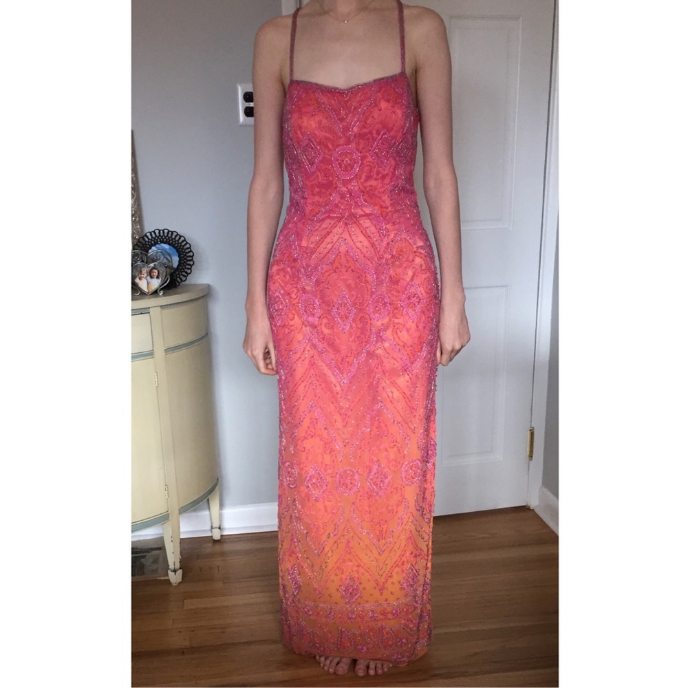 Beaded gown with low back